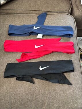 Nike Performance Headwraps in Blue, Red, and Black (3-Pack)